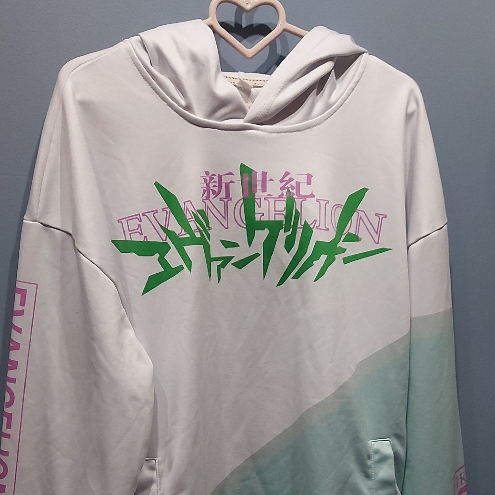 Neon Genesis Evangelion EVA Unit 01 Shinji Ikari White and Green Graphic Hoodie
